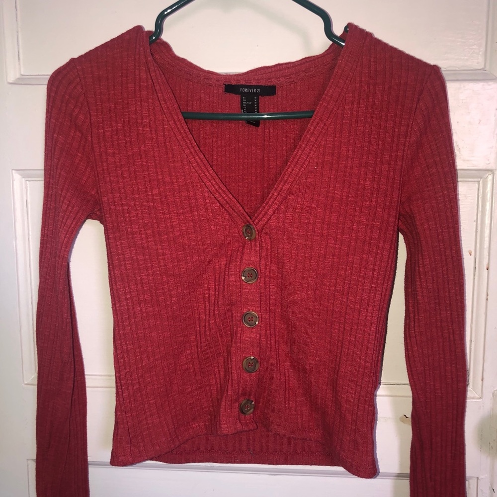 forever 21 long sleeve knit shirt